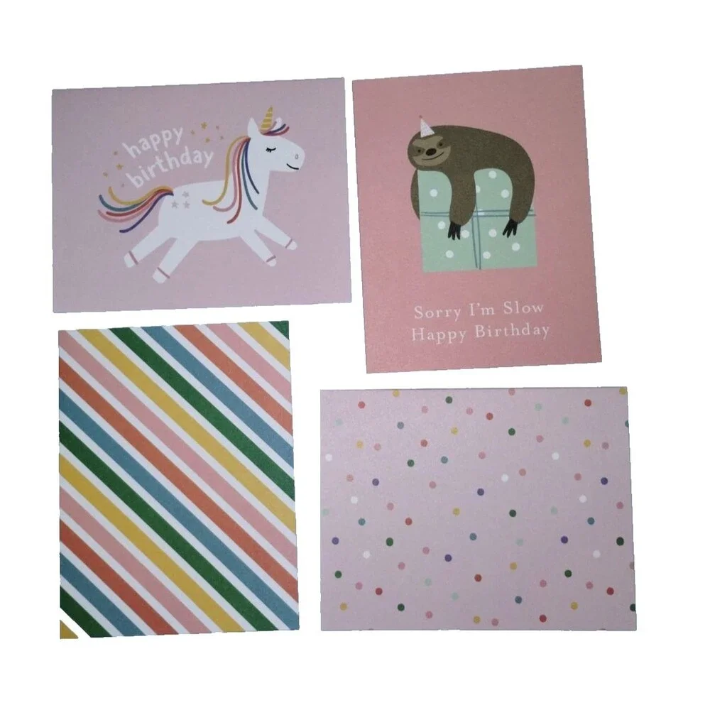 American Crafts Boxed Cards, A2 Cards & Envelopes, Pebbles Happy Cake Day - NEW!